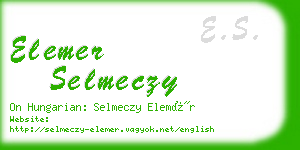 elemer selmeczy business card